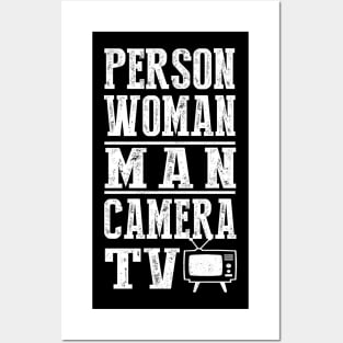 Person Woman Man Camera TV Cognitive Test Shirt Trump Words Posters and Art